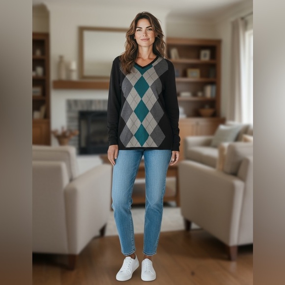 Croft and Barrow Argyle Sweater Medium - Picture 6 of 6